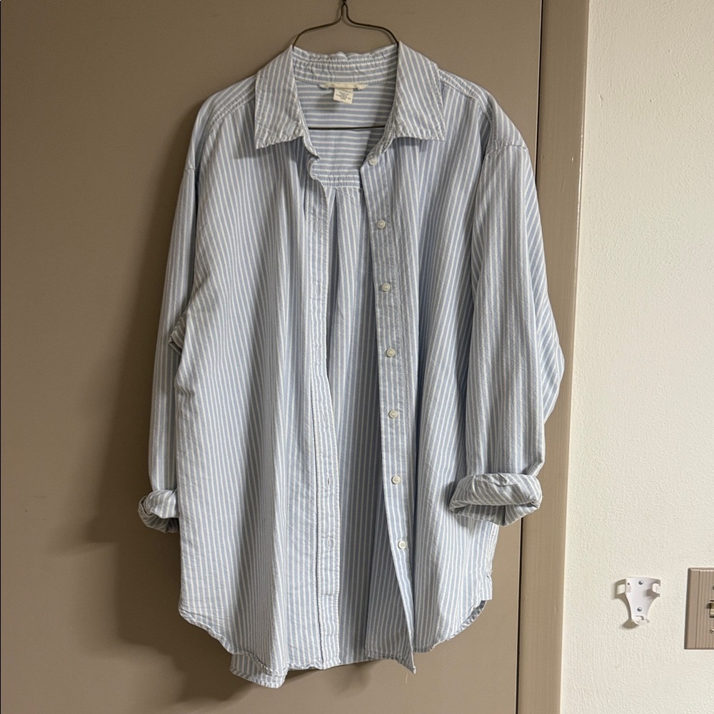 H&M Light Blue Striped Casual Shirt